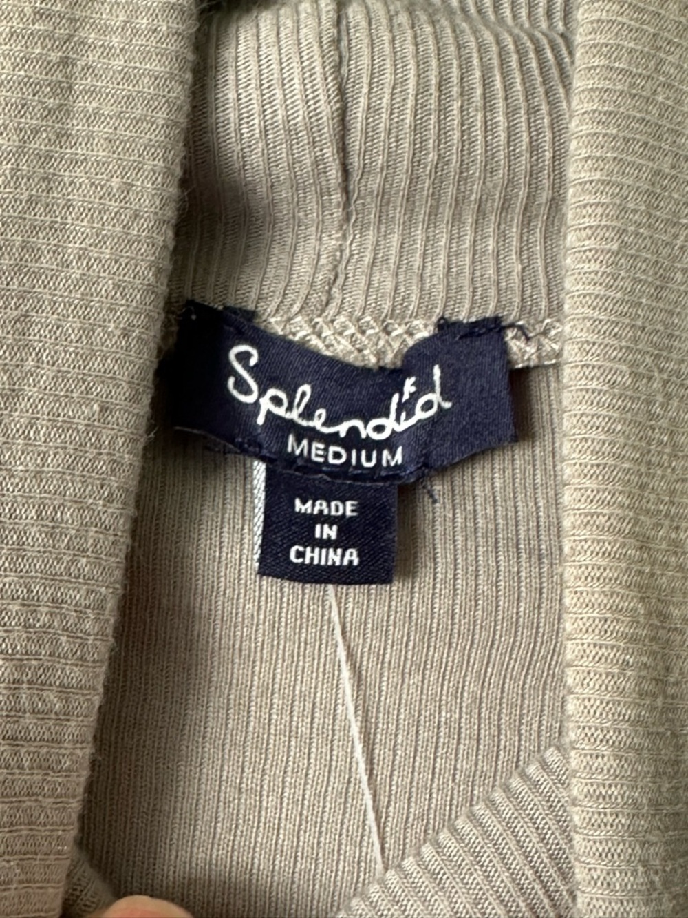 NWT Splendid Ribbed Turtleneck Long Sleeve Top Med gray USA made Size Med. - Picture 5 of 7